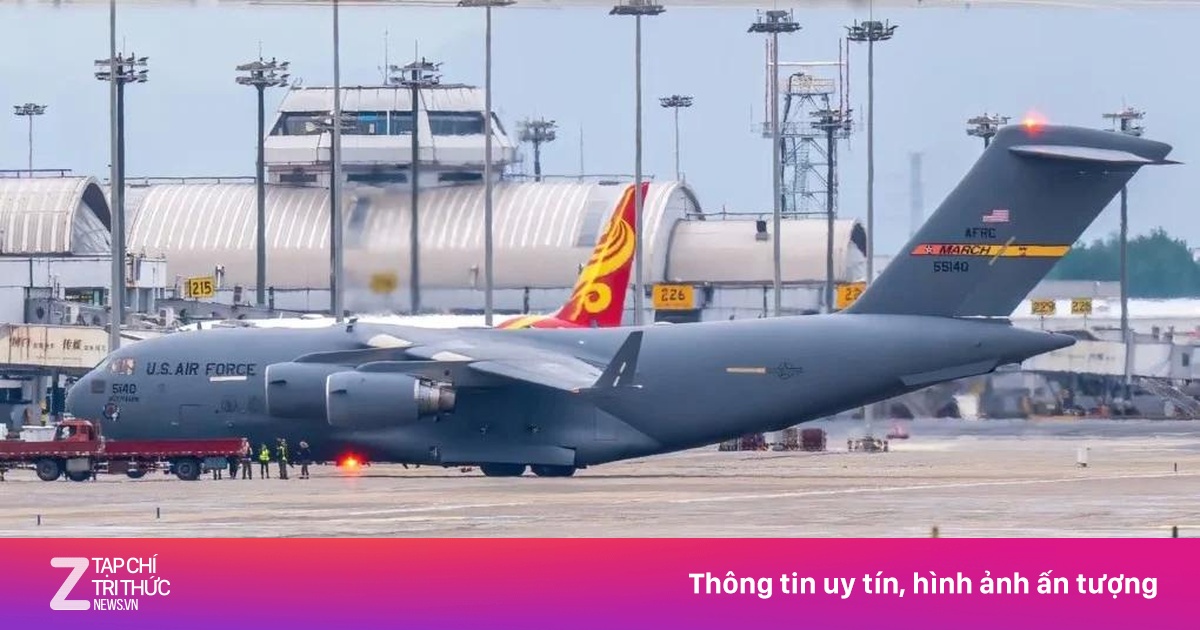 Máy bay C-17 Mỹ chở ‘quái thú’ của ông Trump tới Trung Quốc