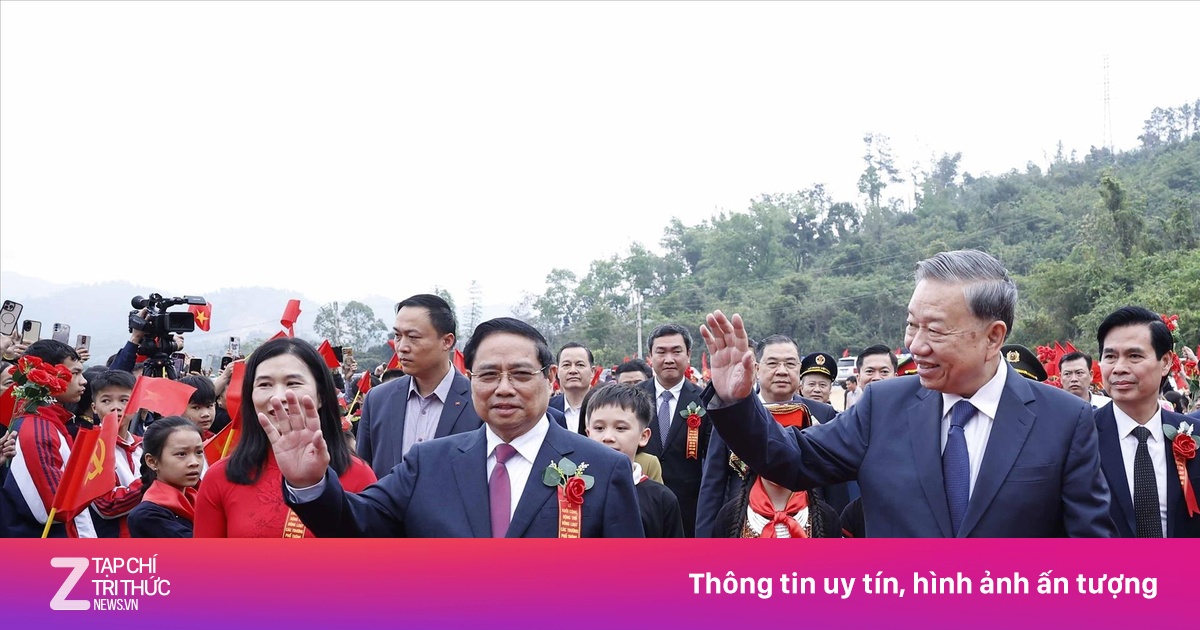Tổng Bí thư Tô Lâm và Thủ tướng Phạm Minh Chính dự khởi công đồng loạt trường nội trú biên giới