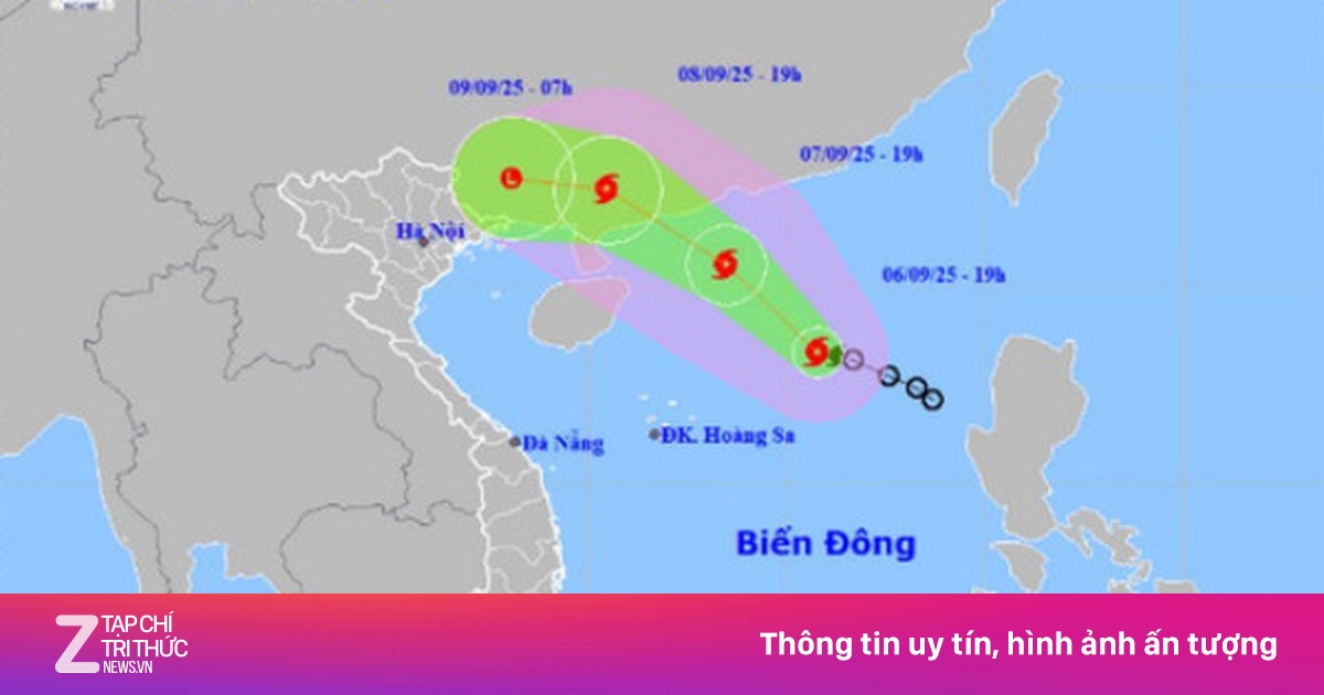Bão số 7 di chuyển theo hướng Tây Bắc với tốc độ 10-15 km/h
