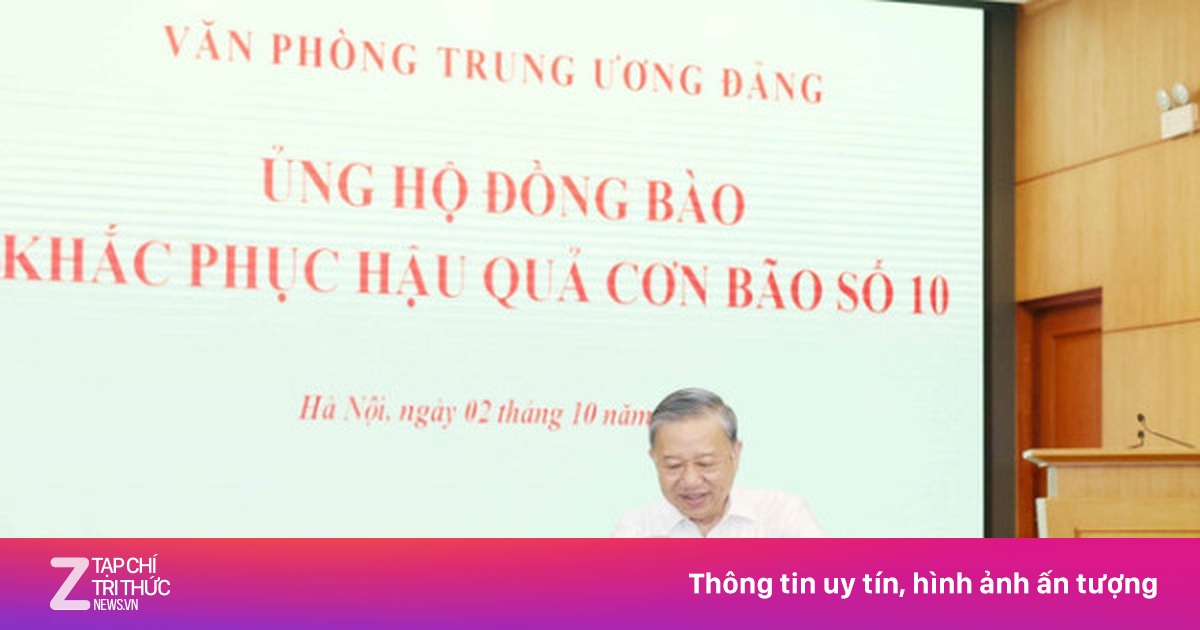 Văn phòng Trung ương ủng hộ đồng bào khắc phục hậu quả cơn bão số 10
