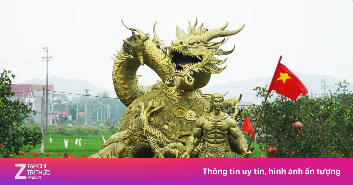 Chàng trai Bắc Ninh làm tượng 'Cội nguồn' 25 tấn dịp Giỗ tổ Hùng Vương