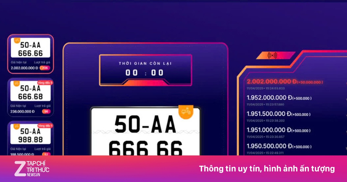 Biển số xe máy 'Ngũ quý 6' trúng đấu giá hơn 2 tỷ đồng