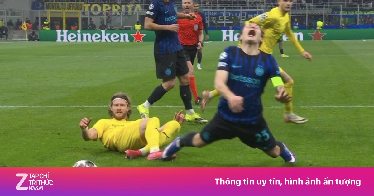 Pha ngã 'đẹp mặt' của sao Inter