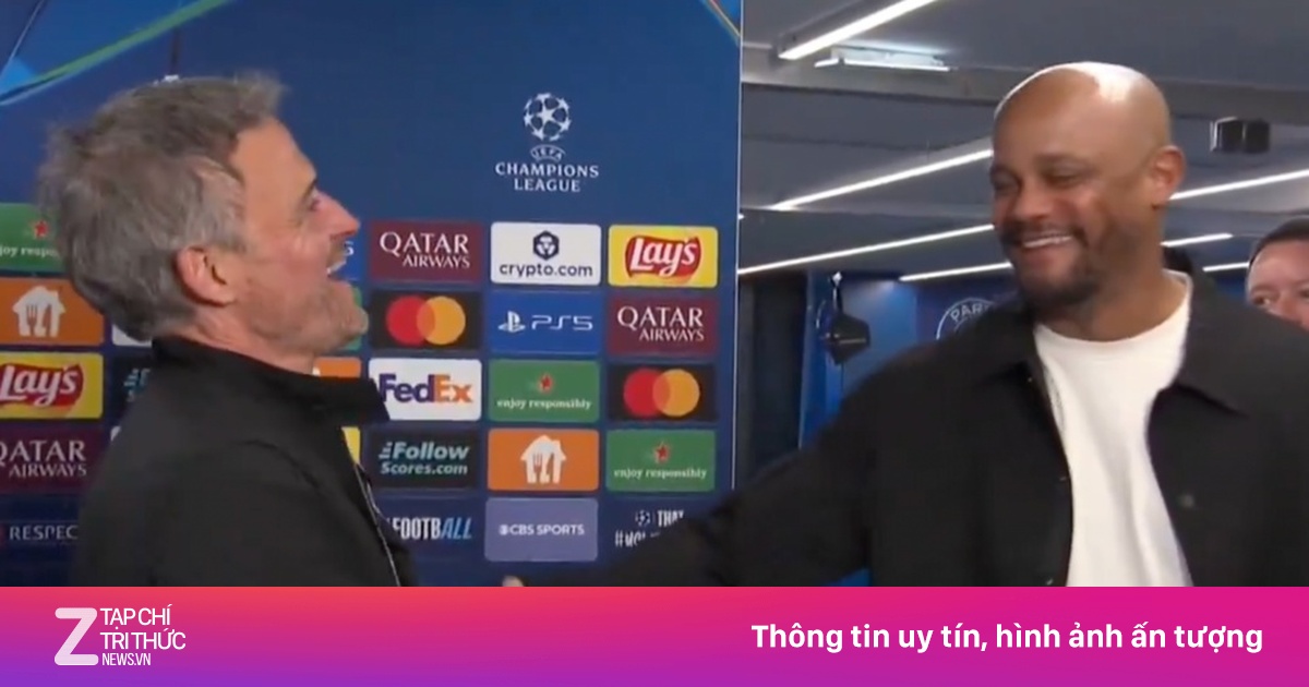 Enrique và Kompany nói gì với nhau sau trận cầu 9 bàn?
