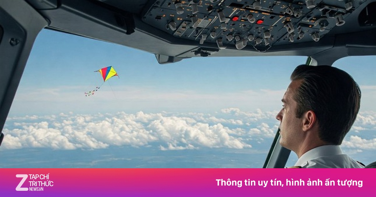Phi công tá hỏa phát hiện diều khi máy bay đang hạ cánh Nội Bài