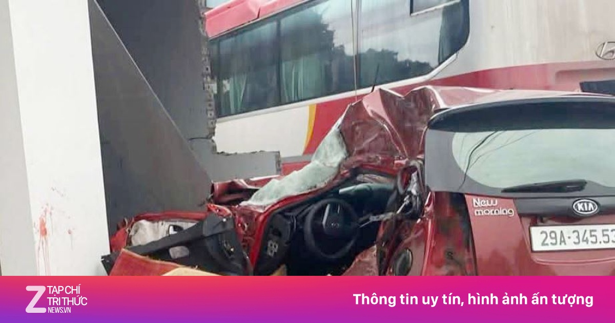 Xe chở công nhân tông vào ôtô ngược chiều, hai vợ chồng thương vong
