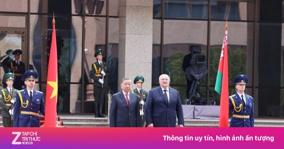 Lễ đón Tổng Bí thư Tô Lâm thăm cấp Nhà nước Cộng hòa Belarus