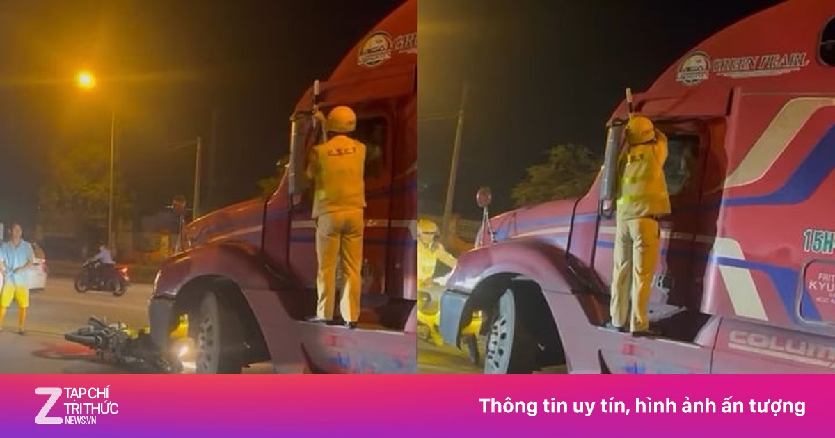 Chạy vào đường cấm, tài xế chống lệnh kiểm tra, tông đổ xe CSGT