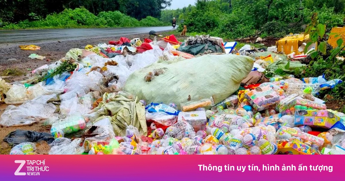 Bánh kẹo, đồ chơi trẻ em bị vứt thành đống dọc đường vắng TP Pleiku