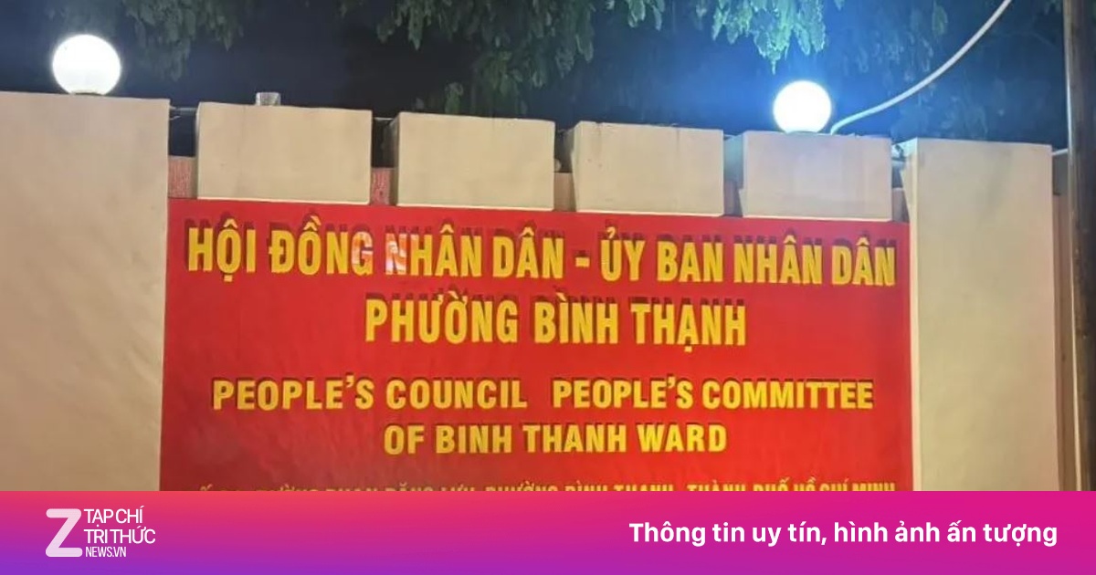 Cận cảnh bảng tên trụ sở phường Sài Gòn, Bình Thạnh
