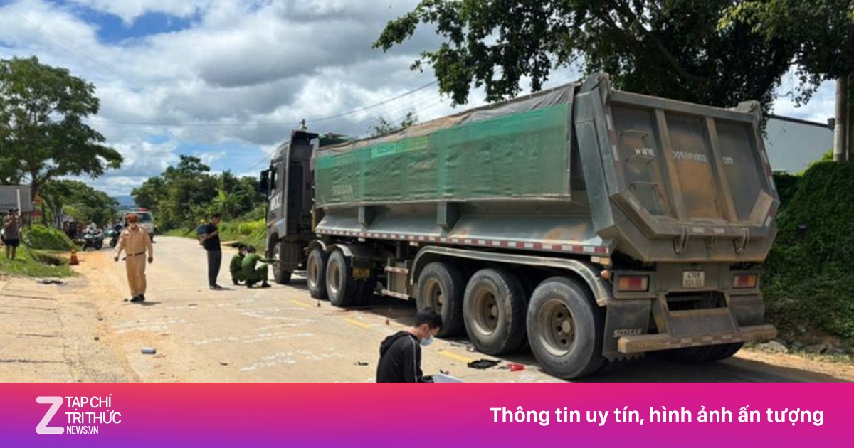 Va chạm xe tải và xe đạp điện, hai em nhỏ tử vong