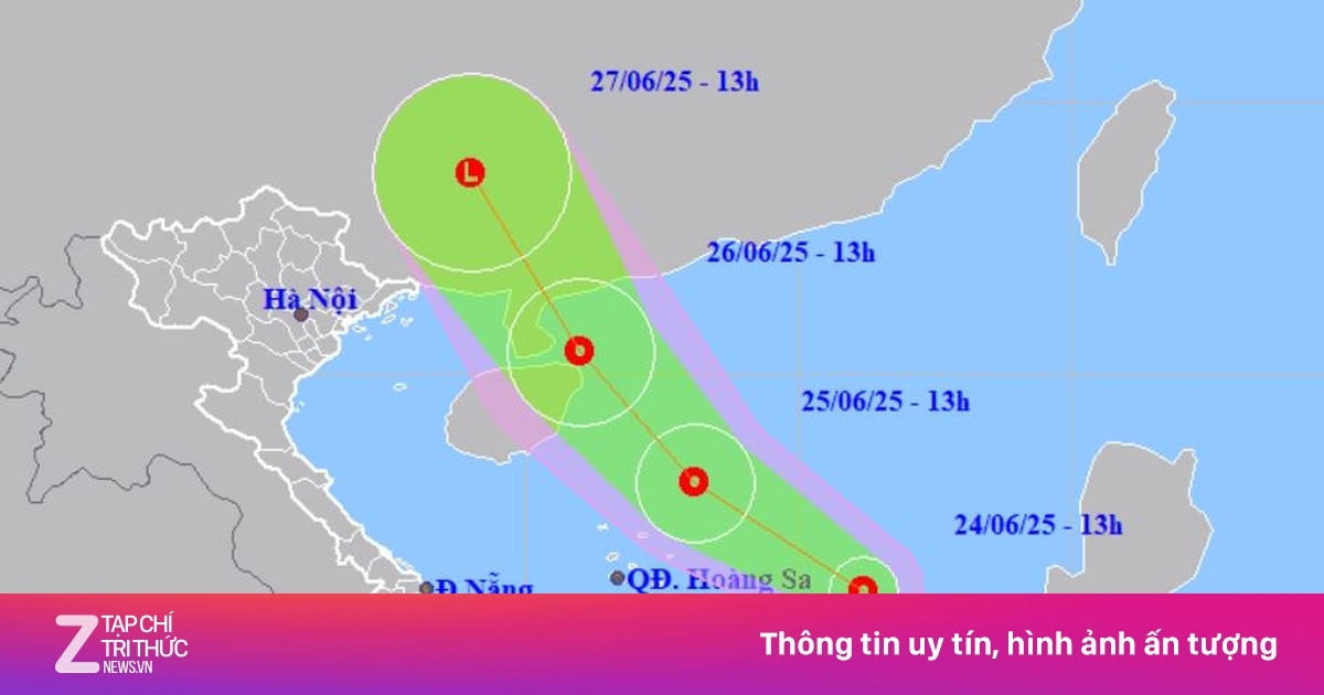 Vùng áp thấp trên Biển Đông mạnh lên thành áp thấp nhiệt đới