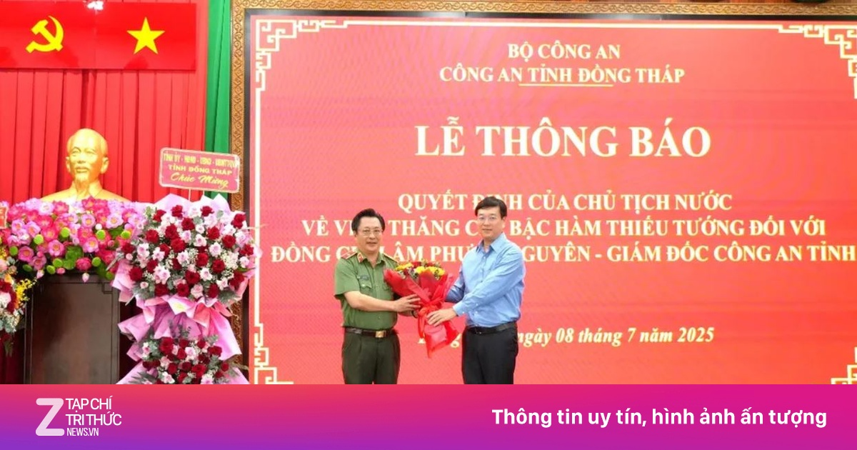 Giám đốc Công an Đồng Tháp được thăng hàm lên Thiếu tướng