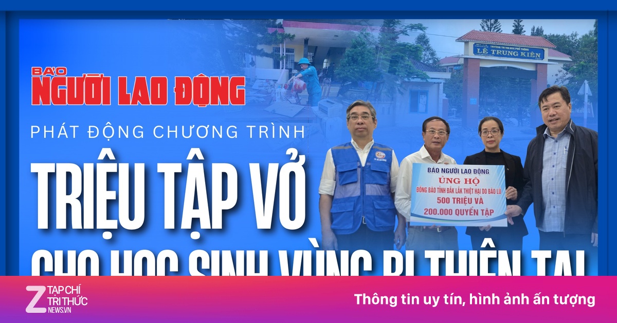 Phát động chương trình Triệu tập vở cho học sinh vùng thiên tai