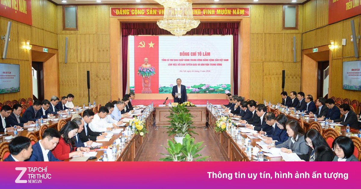 Tổng Bí thư Tô Lâm làm việc với Ban Tuyên giáo và Dân vận về quy định công tác chính trị, tư tưởng