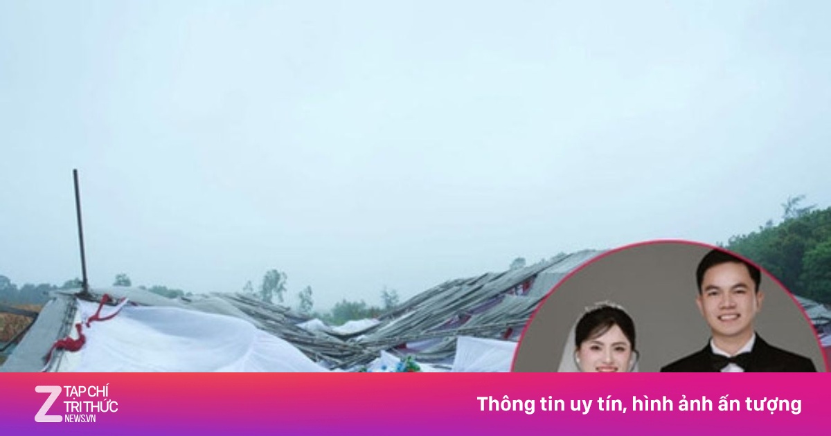Sập rạp cưới vì lốc xoáy, cô dâu Quảng Trị buồn rơi nước mắt