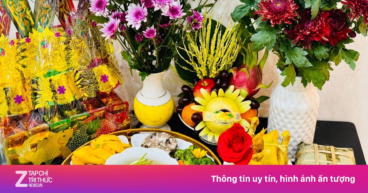 Dân mạng trầm trồ với những mâm cúng ông Công ông Táo cầu kỳ, đẹp mắt