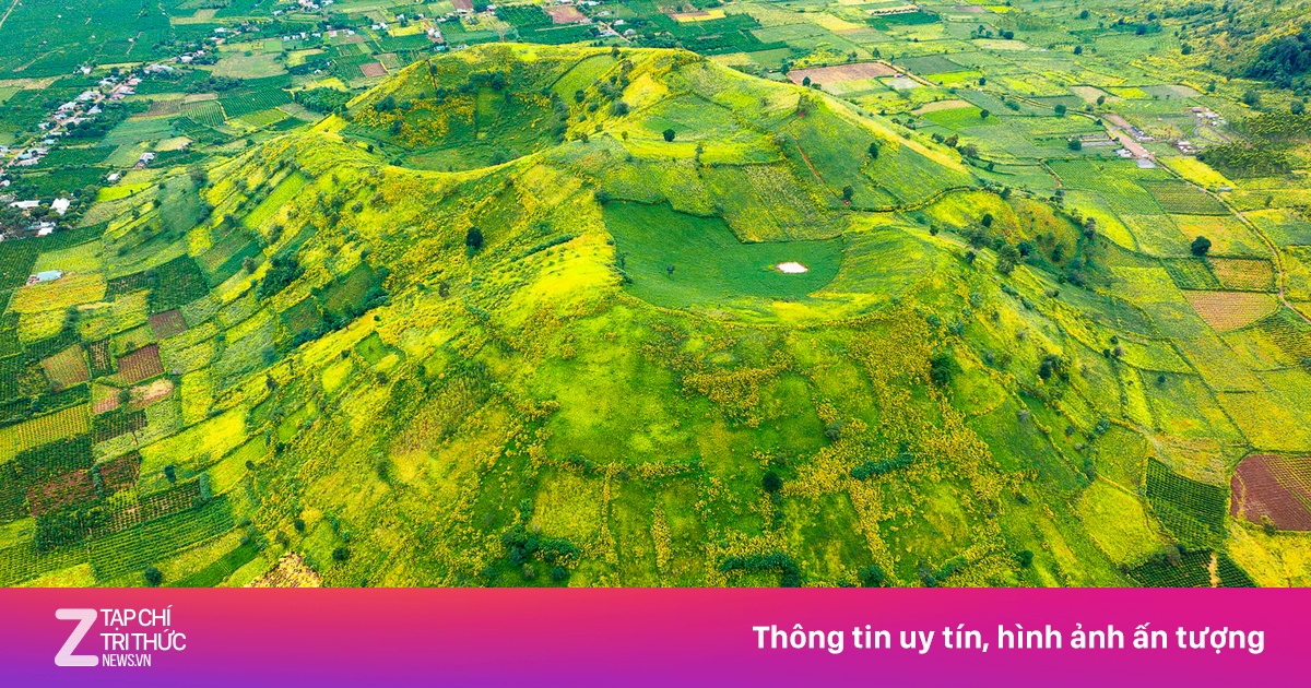 Mảng xanh trên miệng núi lửa triệu năm tuổi ở Gia Lai