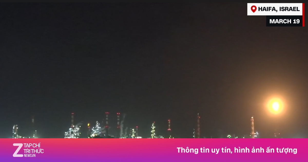 Video ghi lại khoảnh khắc nhà máy lọc dầu Israel bị tên lửa Iran tấn công