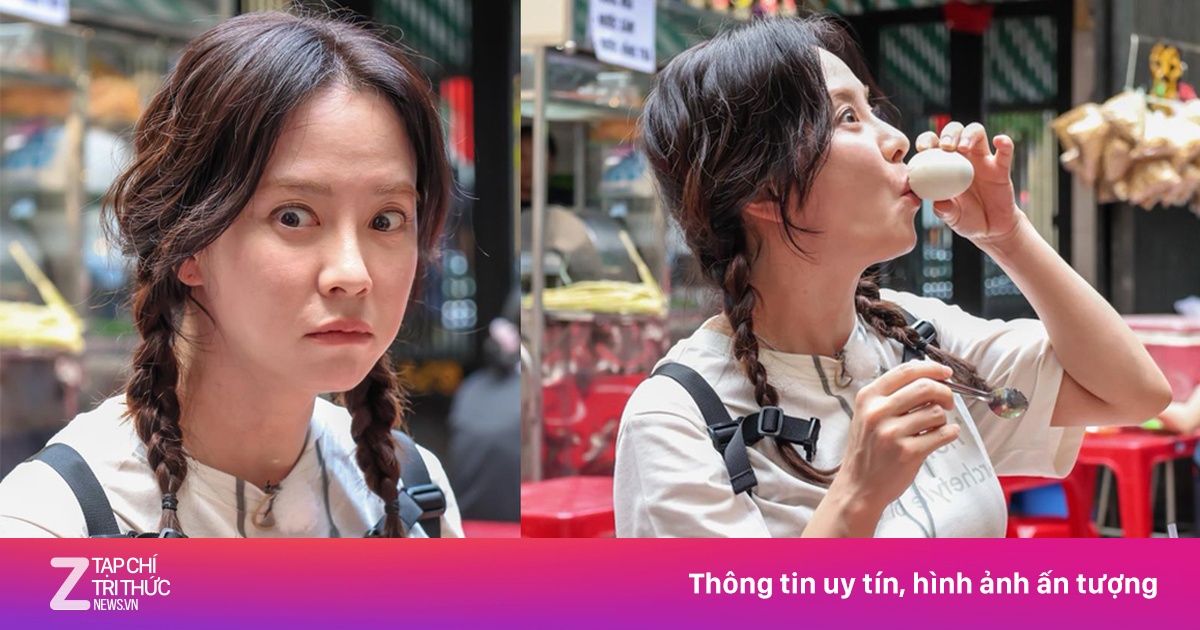 Biểu cảm khó đỡ của Song Ji Hyo lần đầu ăn trứng vịt lộn ở TP.HCM