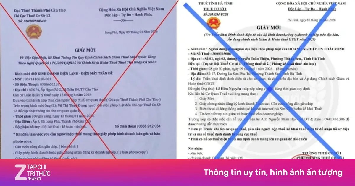 Cảnh báo giả mạo giấy mời làm việc với cơ quan thuế