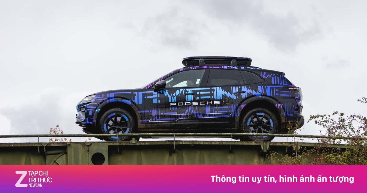 Cụm màn hình khổng lồ trên Porsche Cayenne thuần điện