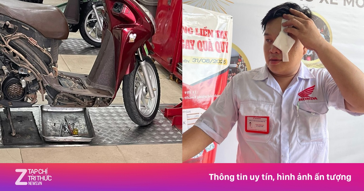 Rắn chui ra từ xe máy, phun nọc độc vào mắt kỹ thuật viên ở TP.HCM
