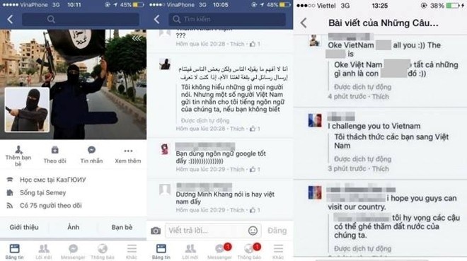 Người Việt tự lập trang web thành viên IS và có nhiều lời lẽ 