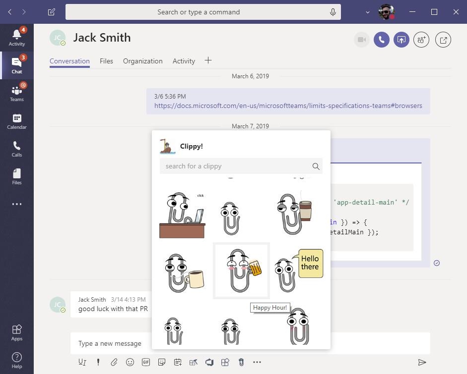Clippy hoi sinh tren Microsoft Team anh 2