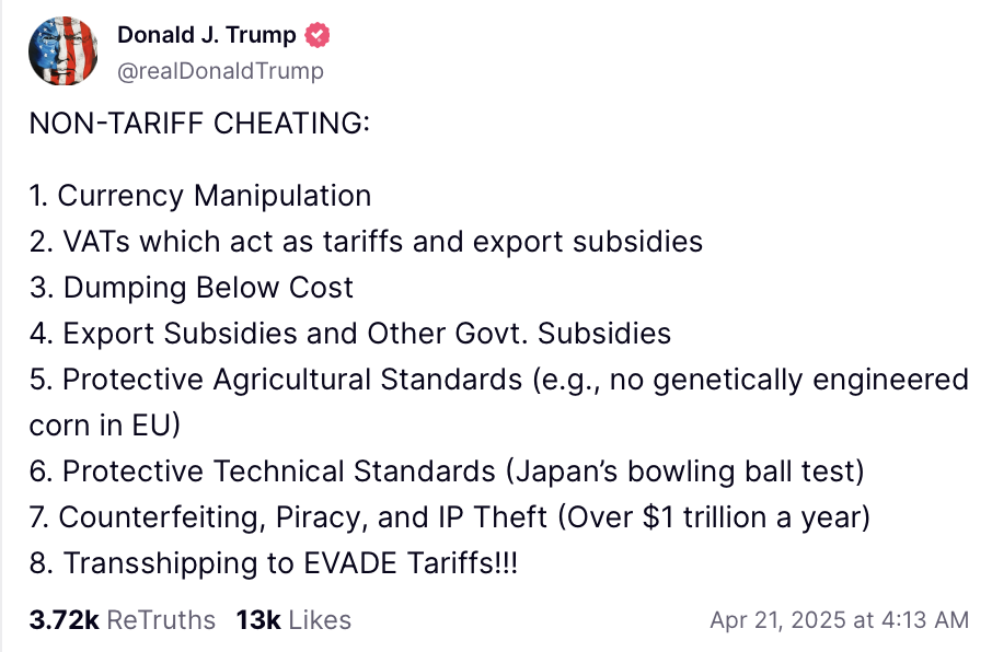 Bài đăng của Tổng thống Mỹ Donald Trump liệt kê 8 hành vi mà ông gọi là Bài đăng của Tổng thống Mỹ Donald Trump liệt kê 8 hành vi mà ông gọi là
