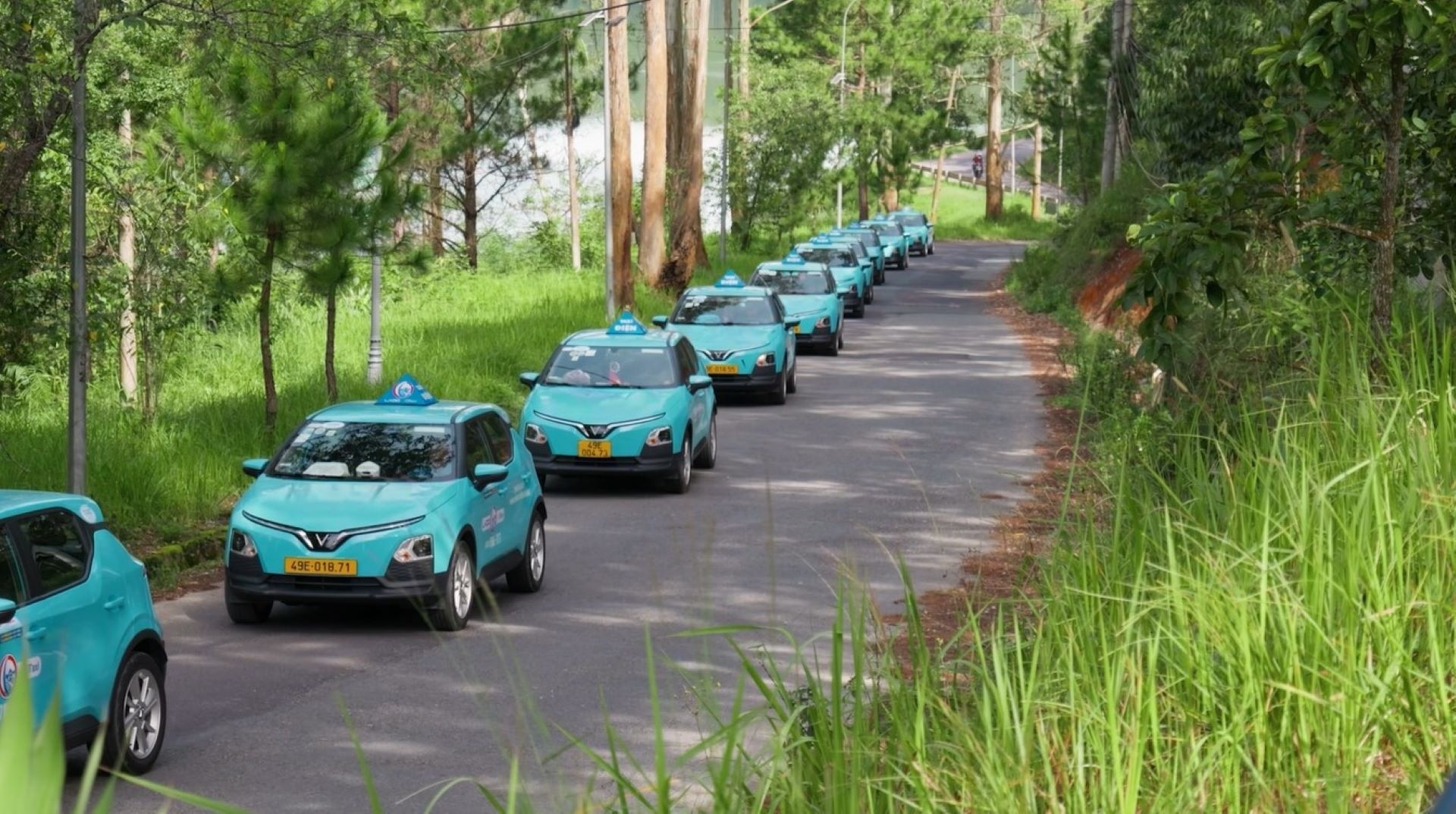 D&agrave;n xe điện VinFast d&ugrave;ng l&agrave;m xe dịch vụ của Lado Taxi. Ảnh: GSM.