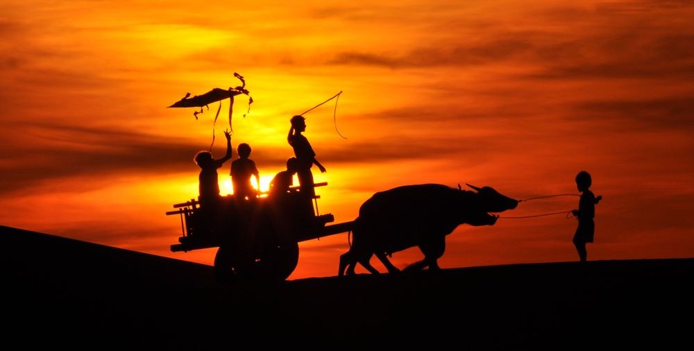 Những chú trẻ vui đùa dưới ánh bình minh trên đồi cát Nam Cương. Đây là một trong những bức ảnh tâm đắc nhất của anh em CLB Nhiếp ảnh và Du lịch trong hành trình khám phá Ninh Thuận.