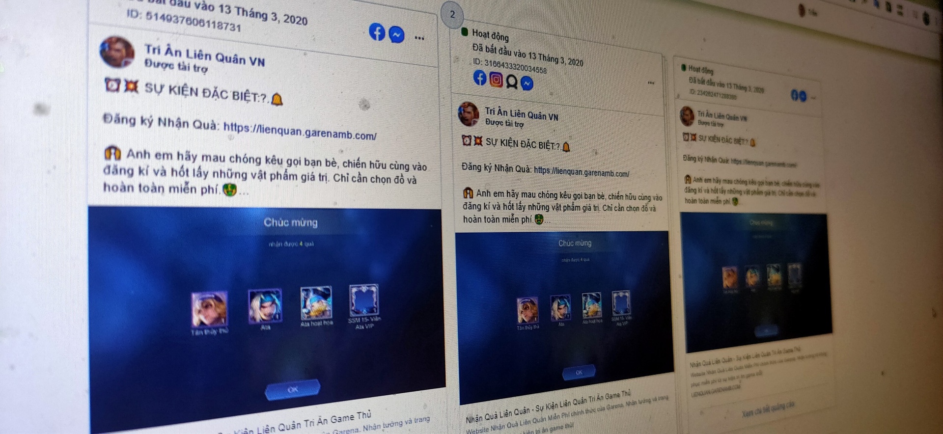 Quang cao Facebook lua dao tai khoan Lien Quan anh 5