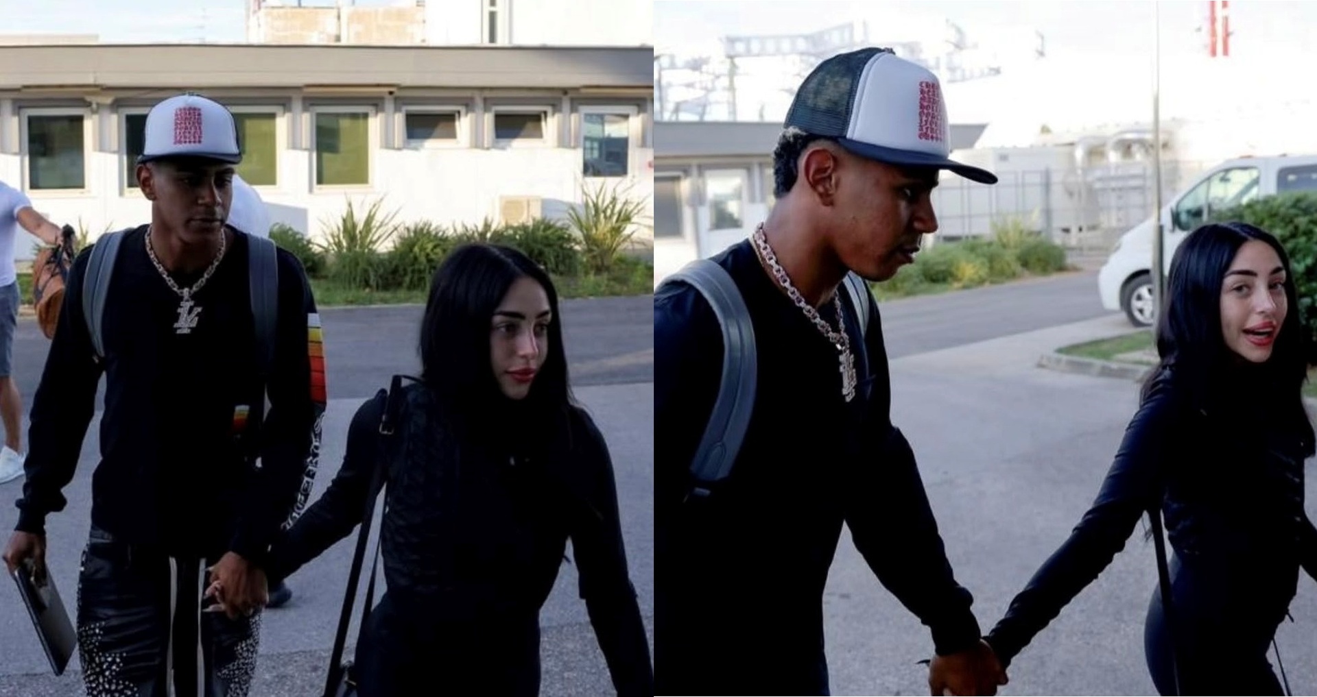 Yamal và Nicki Nicole tại sân bay