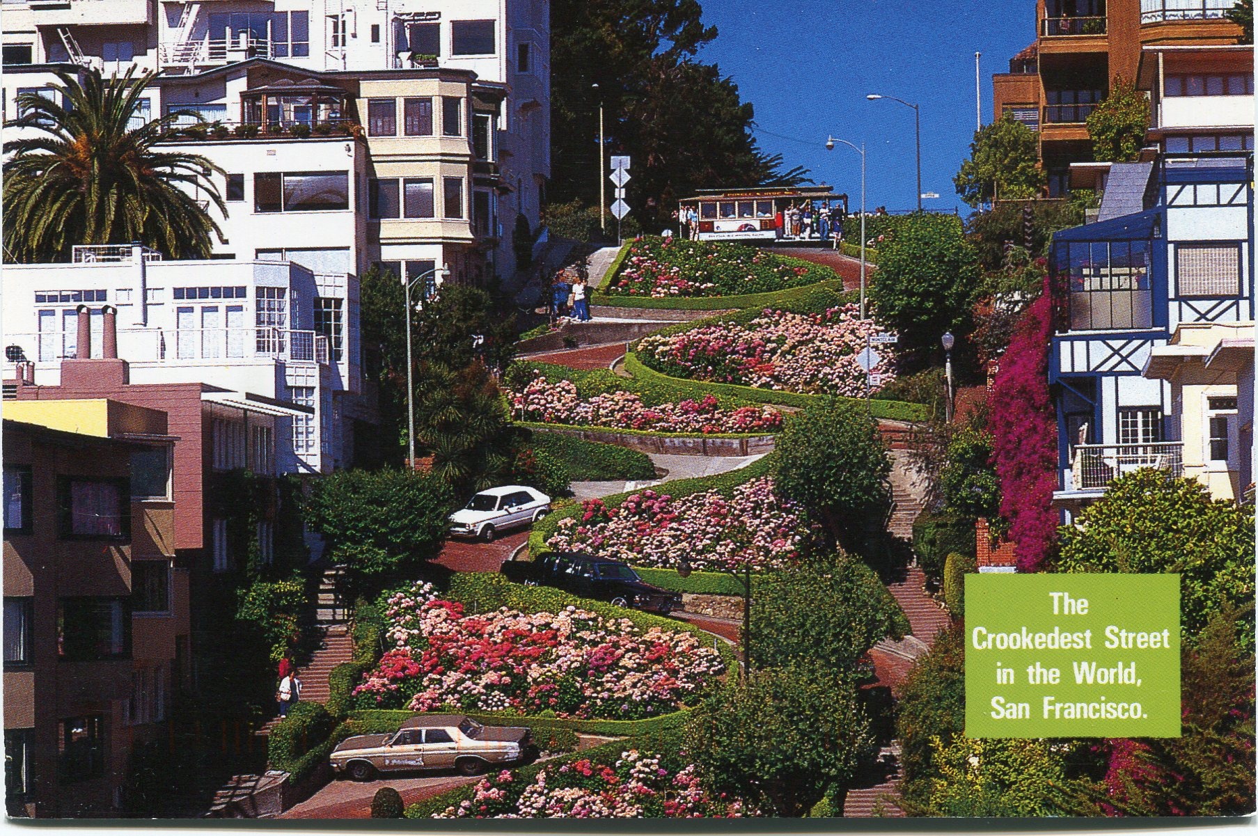 4. Con phố có nhiều khúc cua nhất: Con đường Lombard nổi tiếng này nằm gần đồi Russian, San Francisco, USA. Ngọn đồi dốc 27 độ, quá nguy hiểm cho hầu hết các phương tiện, do đó khoảng giữa năm 1922 và năm 1923, đoạn phố này được cải tạo với 8 khúc cua tay áo. Tại đây, các phương tiện chỉ được đi một chiều với tốc độ tối đa là 8 km/h.