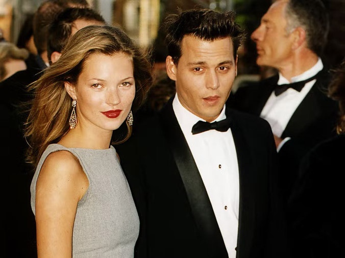 Johnny Depp with Kate Moss in the late 1990s