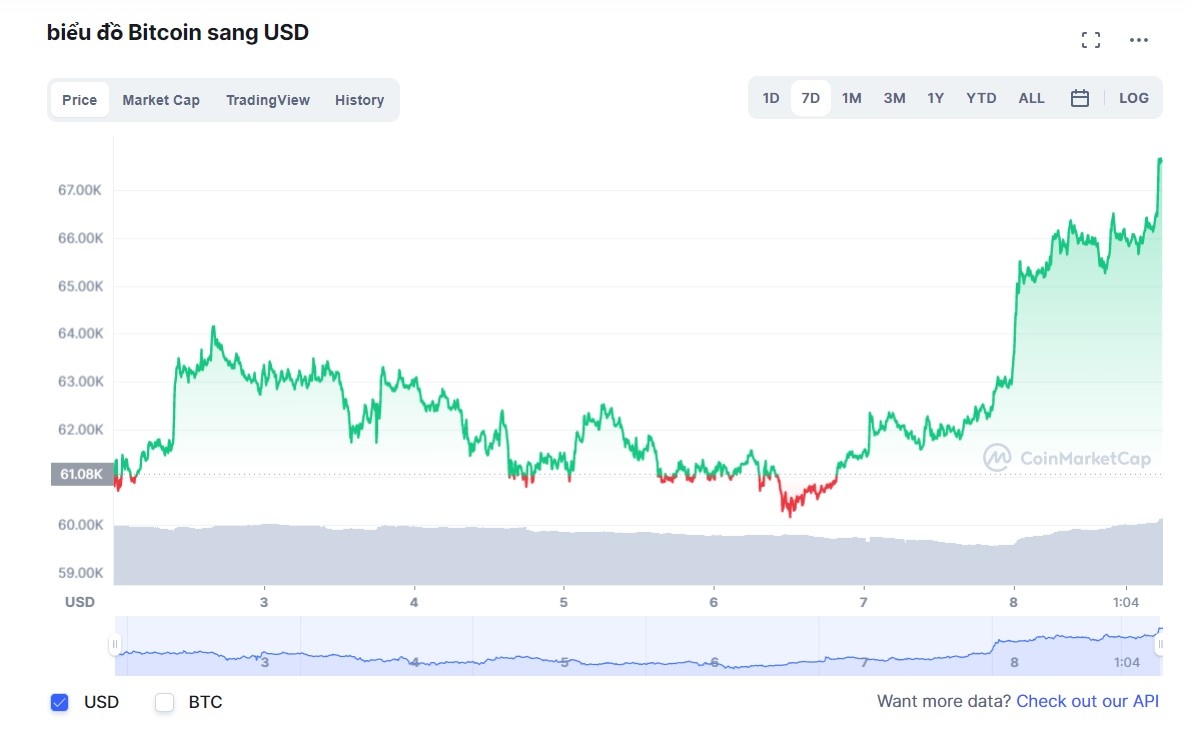 Gia Bitcoin,  Ethereum lap dinh anh 1