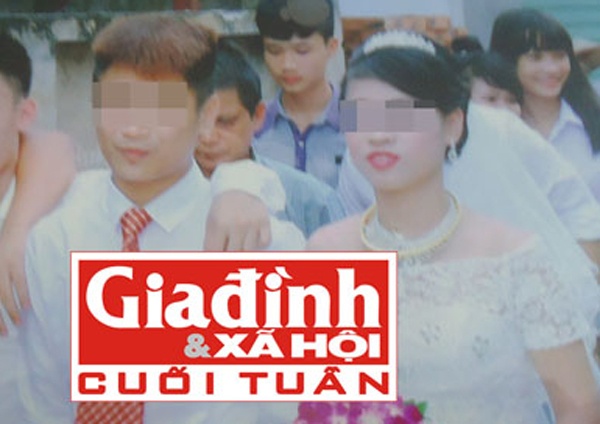 Cô dâu chú rể trong ngày cưới.
