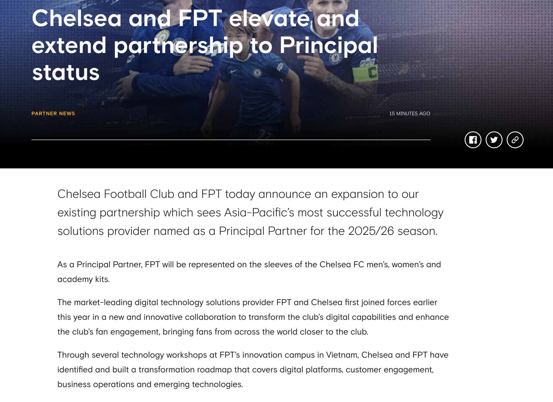 FPT tai tro Chelsea anh 1