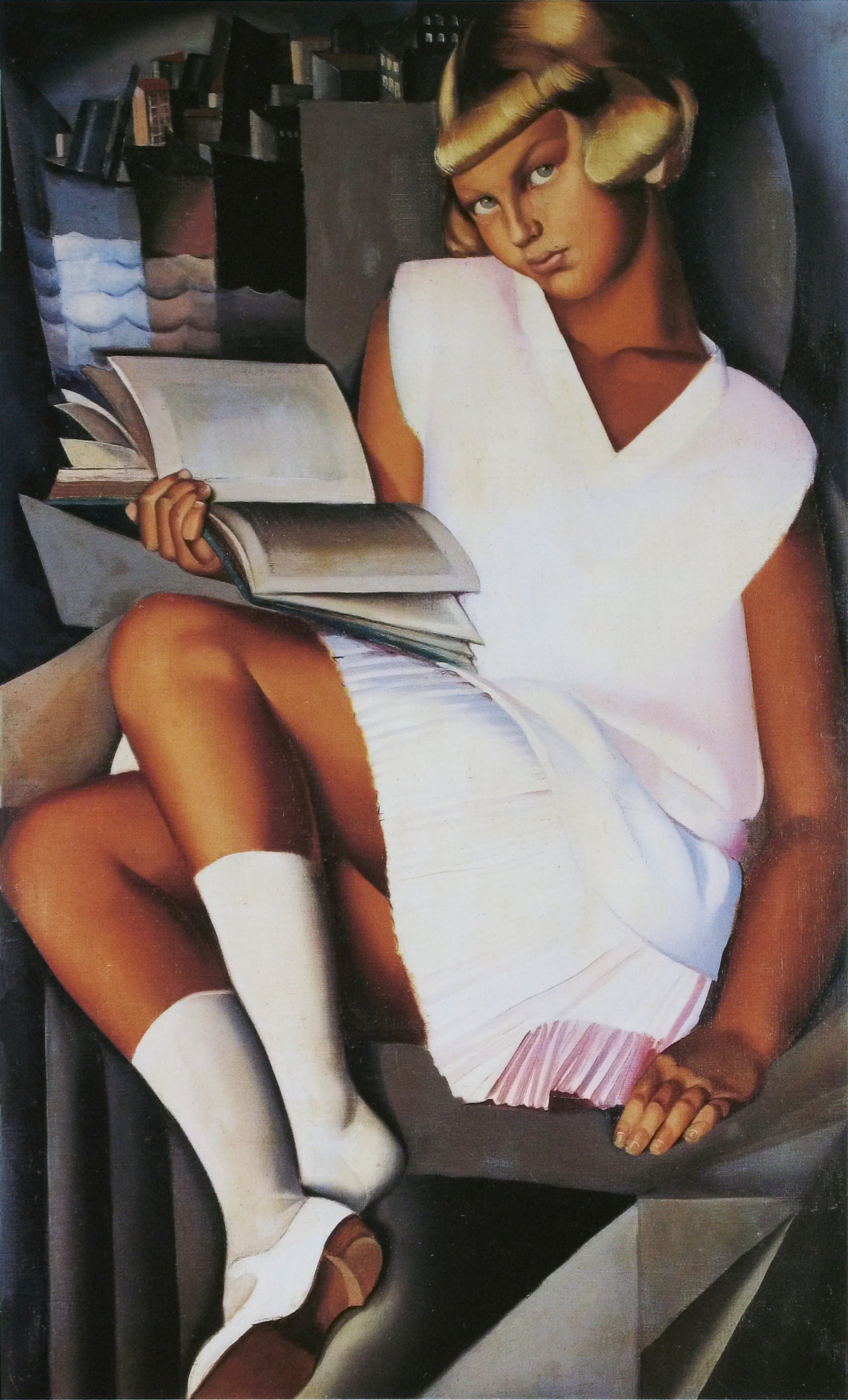 Tamara de Lempicka,  art deco,  Bugatti, Tamara in a Green Bugatti,  doi doi anh 4