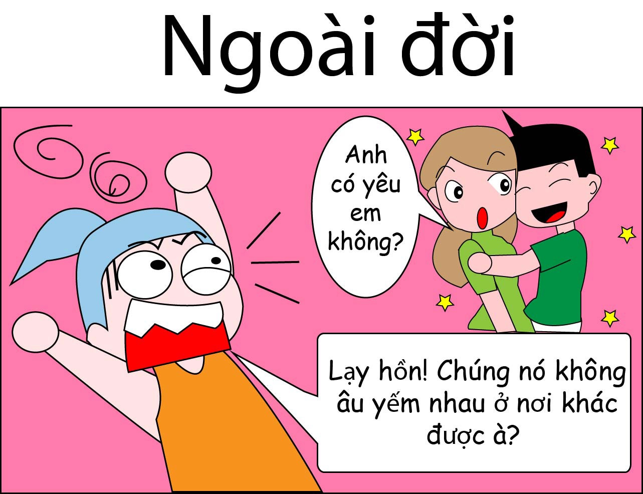 … nhưng cũng không giấu được sự khó chịu khi thỉnh thoảng phải nhìn những đứa bạn thân diễn phim Hàn quốc ngay trước mặt. 