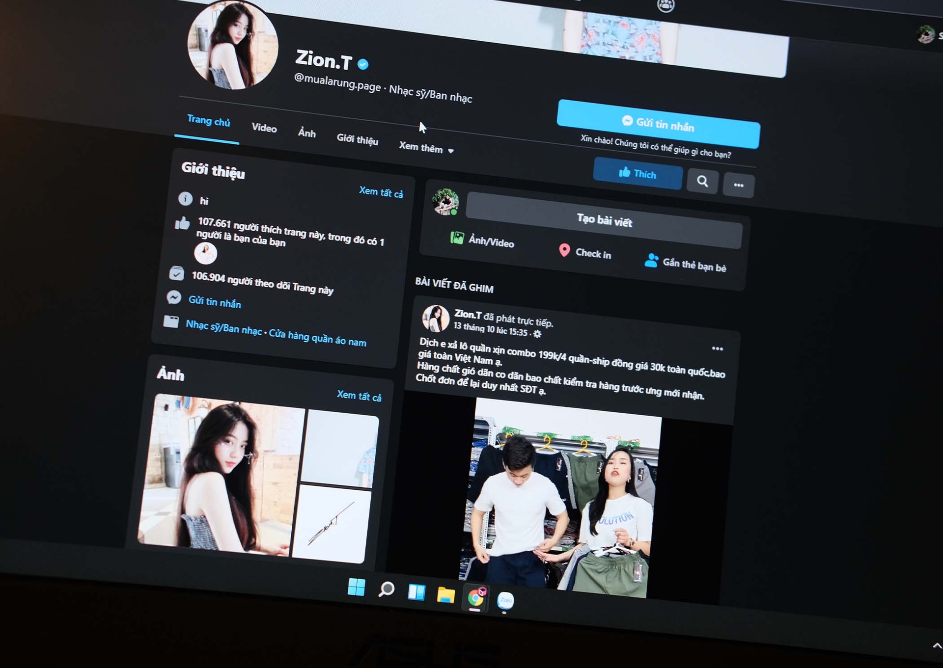 Fanpage ca si Han Quoc Zion.T livestream ban quan ao anh 1