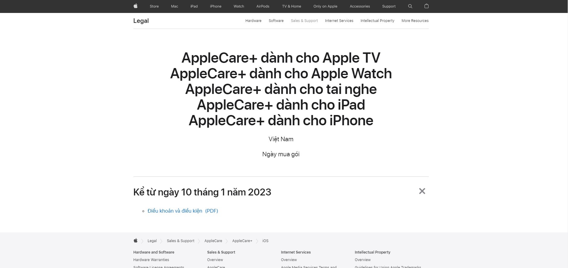 Bao hanh Apple Care anh 1