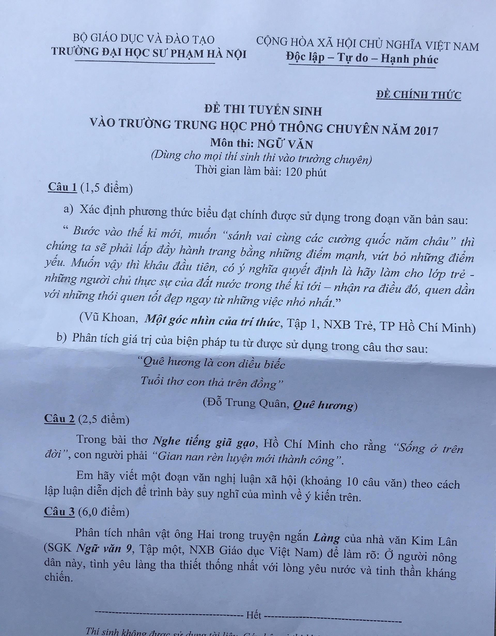 tuyen sinh lop 10 anh 1
