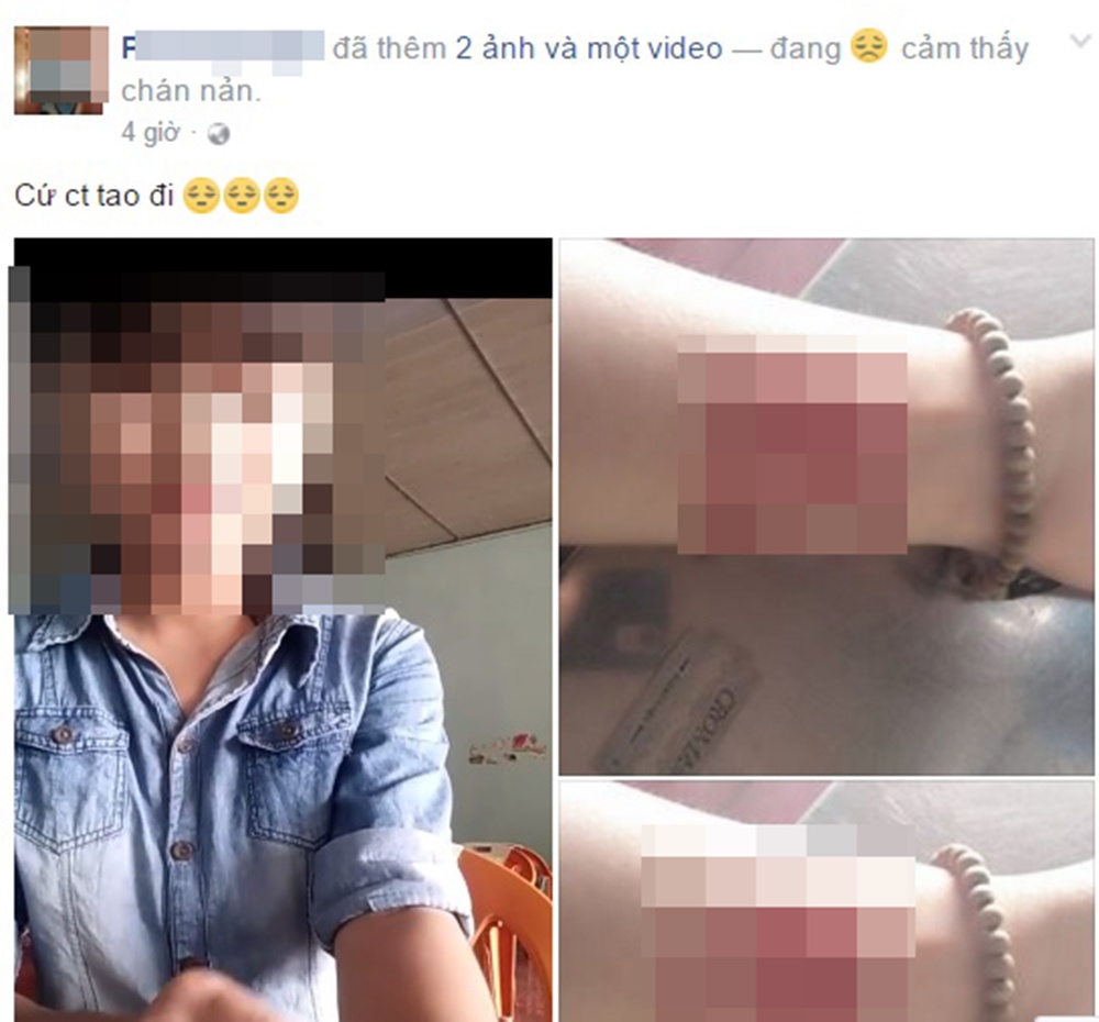 nu sinh quay clip rach tay anh 1