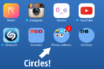 Bien thu muc tren iPhone thanh hinh tron khong can jailbreak hinh anh