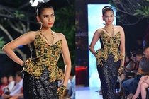 Truong Thi May lo ngoai hinh kem thon khi dien catwalk hinh anh