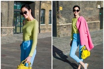 Hoang Thuy dien color block noi bat giua duong pho London hinh anh