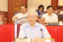 Tập thể Bộ Chính trị làm việc với Ban Thường vụ Thành ủy Hà Nội