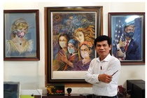 Hoa si ve tranh nguoi noi tieng deo khau trang trong mua dich benh hinh anh